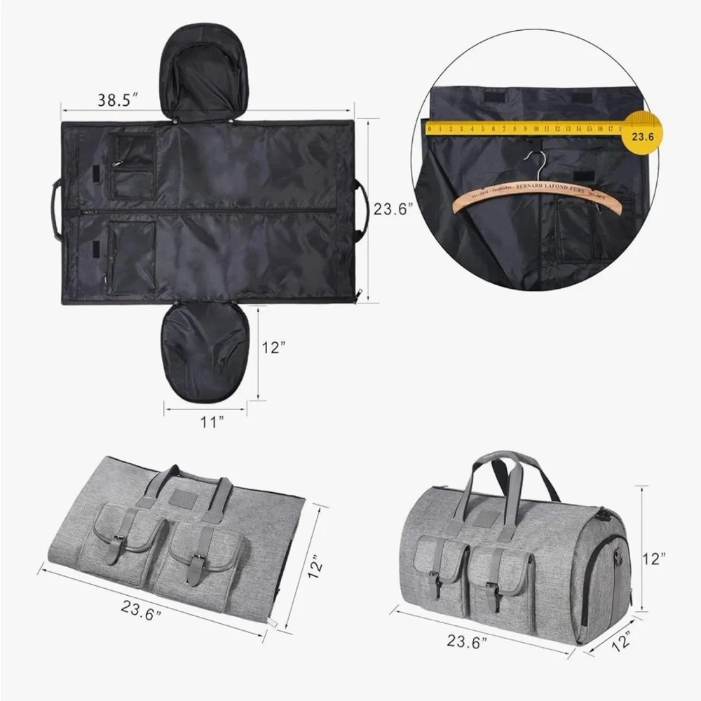 Elegant Gray Convertible Travel Bag